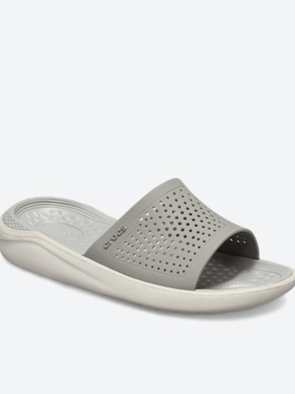 Lite Ride Mesh Detail Open Toe Sliders Grey Flats Shoes Sandals Size W11 & M9